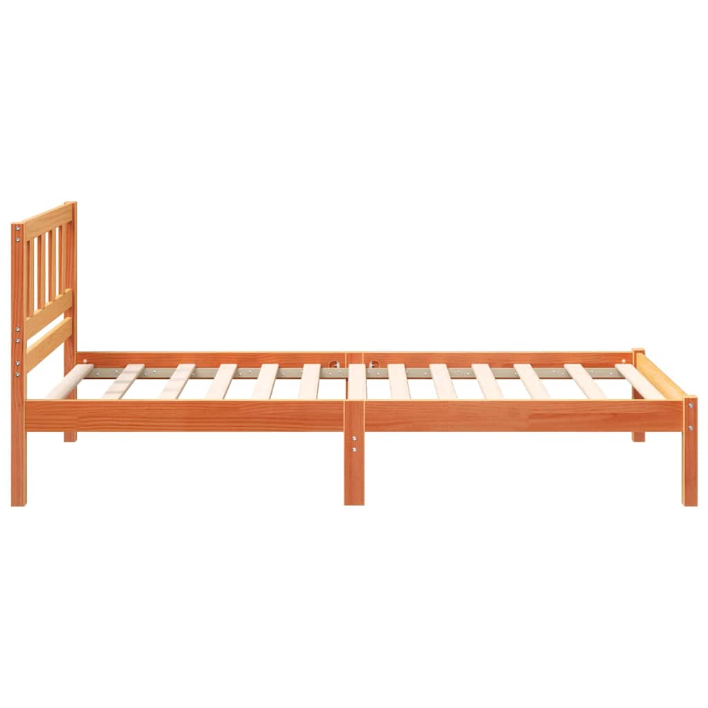 Bedframe met hoofdeinde Wasbruin 90 x 200 cm Massief grenenhout is nu te koop bij PeponiXL, paradijselijk wonen!