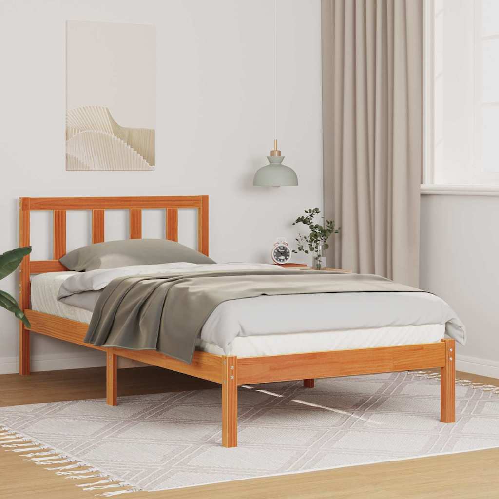 Bedframe Wasbruin 100 x 200 cm Massief grenenhout is nu te koop bij PeponiXL, paradijselijk wonen!