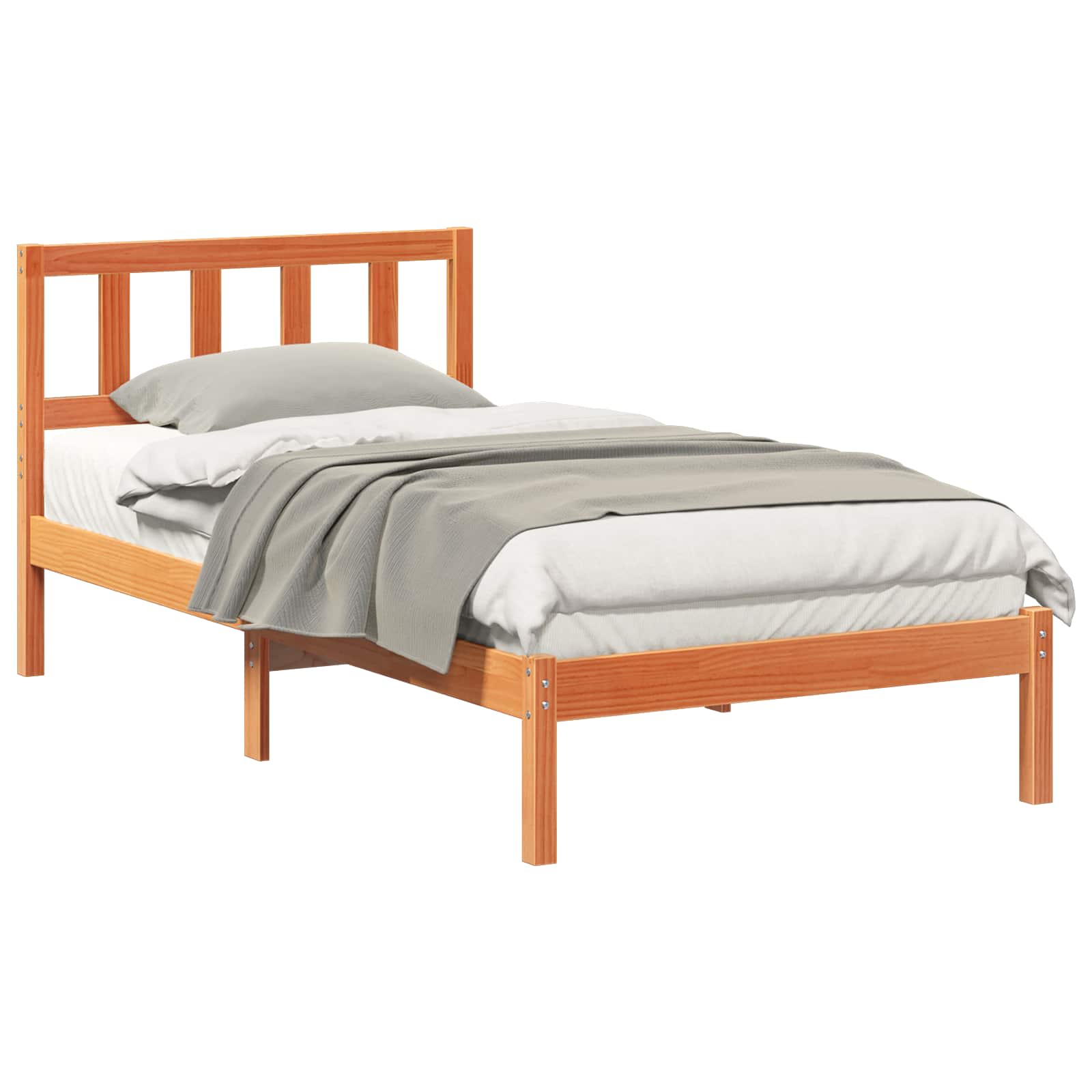 Bedframe Wasbruin 100 x 200 cm Massief grenenhout is nu te koop bij PeponiXL, paradijselijk wonen!