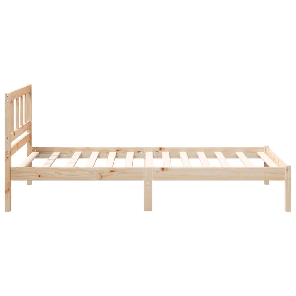 Bedframe met hoofdeinde Bruin 90 x 190 cm Massief grenenhout is nu te koop bij PeponiXL, paradijselijk wonen!