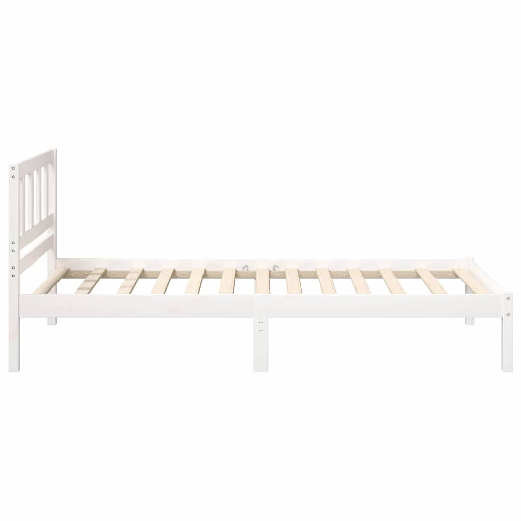 Bedframe met hoofdeinde Wit 75 x 190 cm Massief grenenhout is nu te koop bij PeponiXL, paradijselijk wonen!