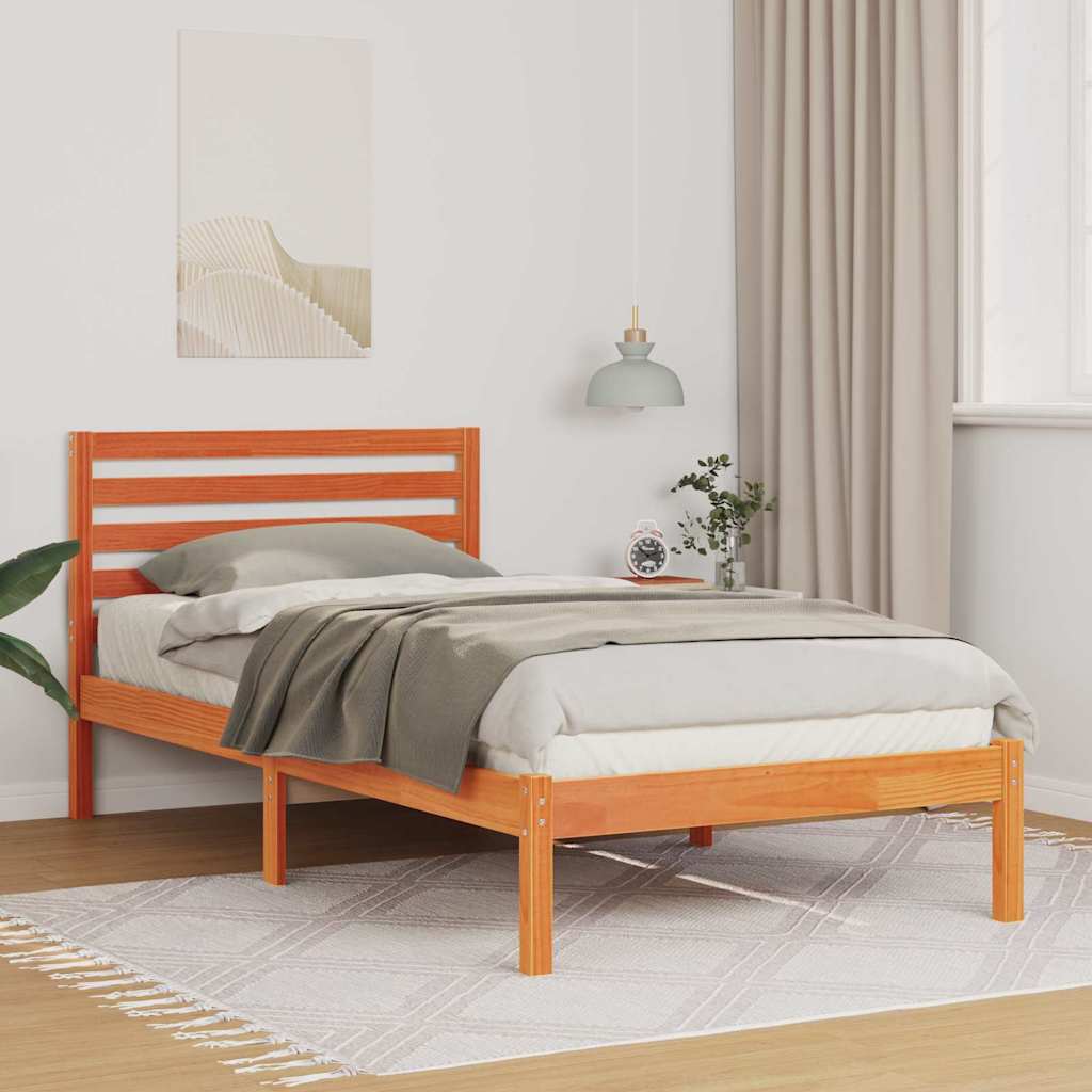 Bedframe Wasbruin 100 x 200 cm Massief grenenhout is nu te koop bij PeponiXL, paradijselijk wonen!