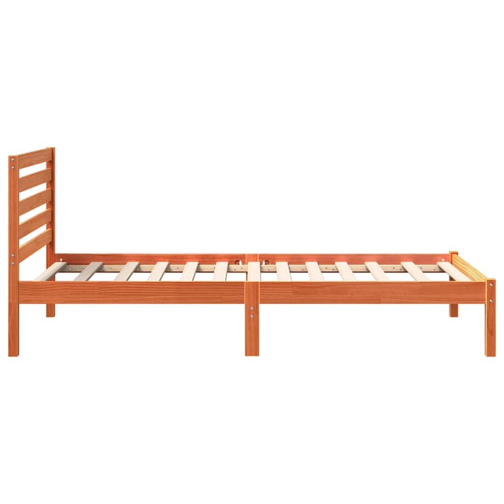 Bedframe met hoofdeinde Wasbruin 90 x 190 cm Massief grenenhout is nu te koop bij PeponiXL, paradijselijk wonen!