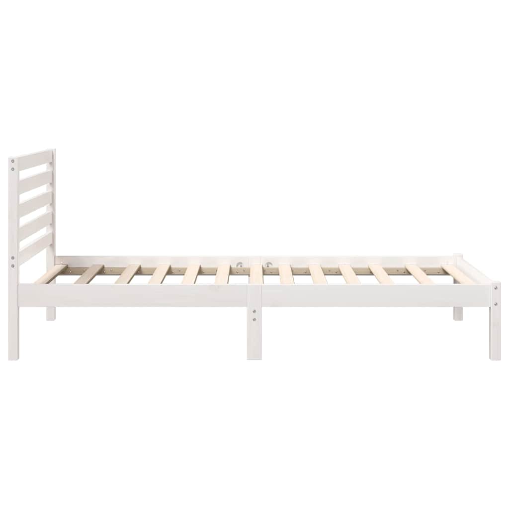 Bedframe met hoofdeinde Wit 75 x 190 cm Massief grenenhout is nu te koop bij PeponiXL, paradijselijk wonen!