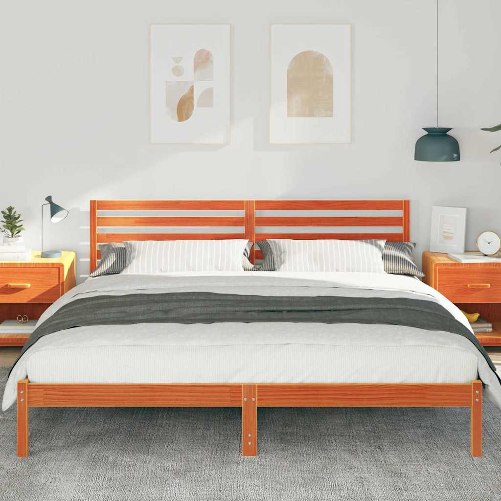 Bedframe Wasbruin 200 x 200 cm Massief grenenhout is nu te koop bij PeponiXL, paradijselijk wonen!