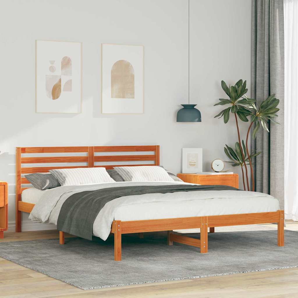 Bedframe Wasbruin 150 x 200 cm Massief grenenhout is nu te koop bij PeponiXL, paradijselijk wonen!