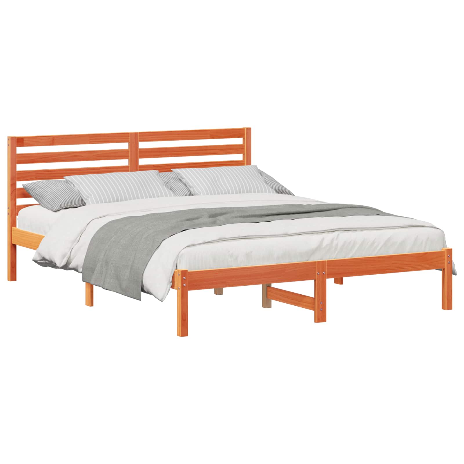 Bedframe Wasbruin 150 x 200 cm Massief grenenhout is nu te koop bij PeponiXL, paradijselijk wonen!