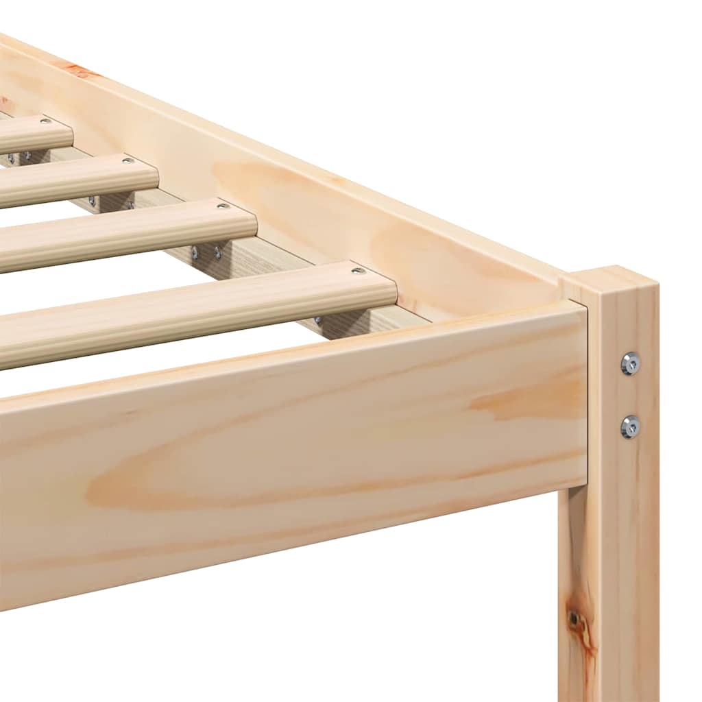 Bedframe met hoofdeinde Bruin 120 x 190 cm Massief grenenhout is nu te koop bij PeponiXL, paradijselijk wonen!