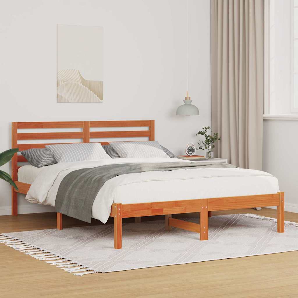 Bedframe Wasbruin 120 x 190 cm Massief grenenhout is nu te koop bij PeponiXL, paradijselijk wonen!