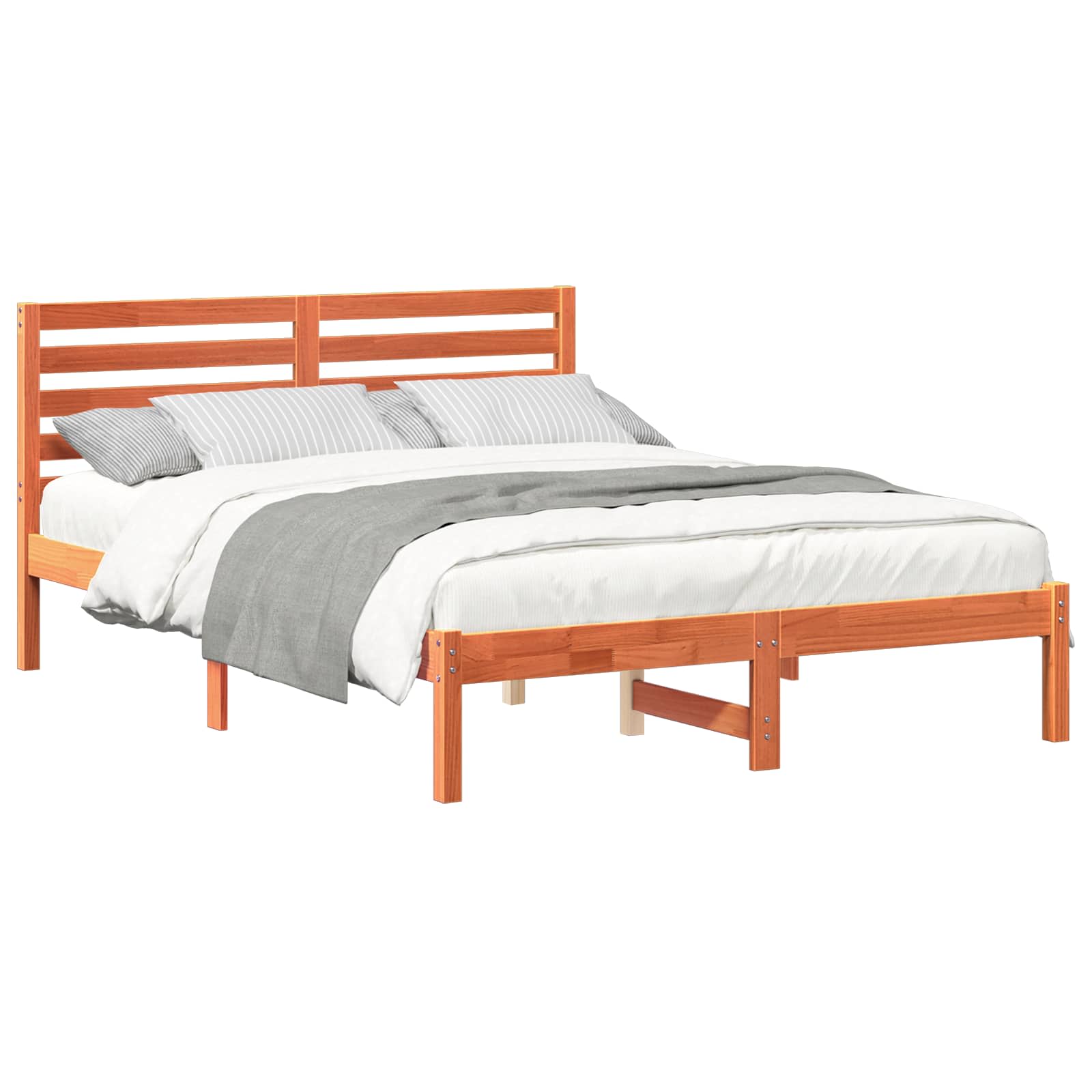 Bedframe Wasbruin 135 x 190 cm Massief grenenhout is nu te koop bij PeponiXL, paradijselijk wonen!