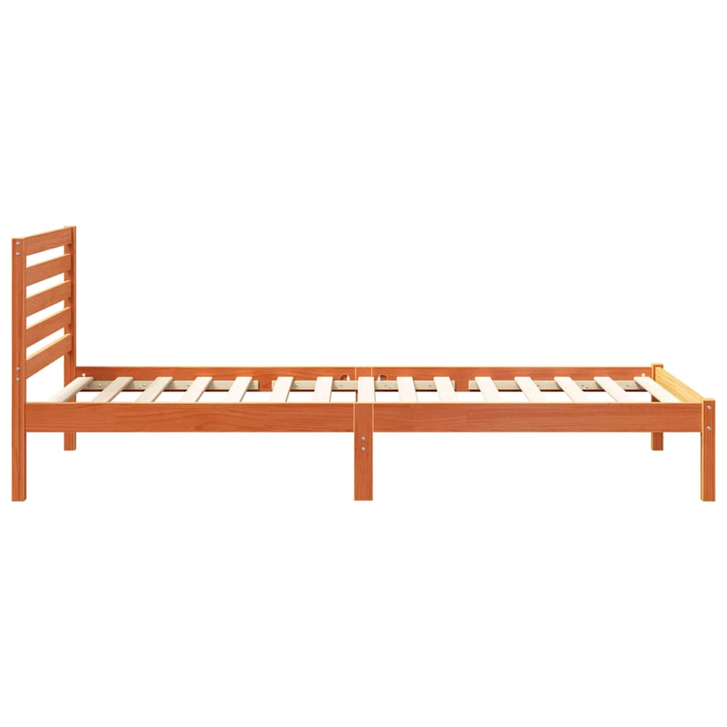 Bedframe met hoofdeinde Wasbruin 90 x 210 cm Massief grenenhout is nu te koop bij PeponiXL, paradijselijk wonen!