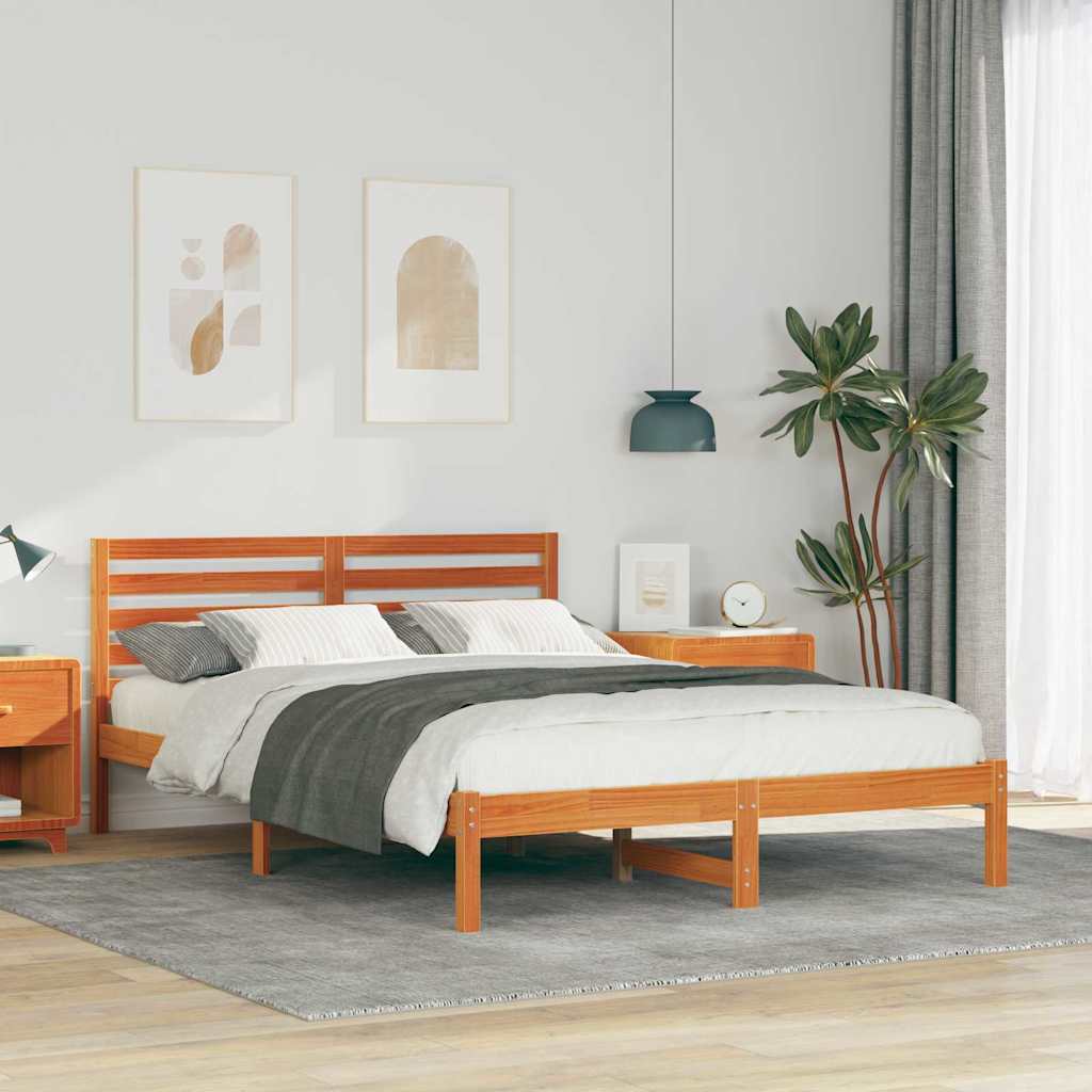 Bedframe Wasbruin 140 x 210 cm Massief grenenhout is nu te koop bij PeponiXL, paradijselijk wonen!