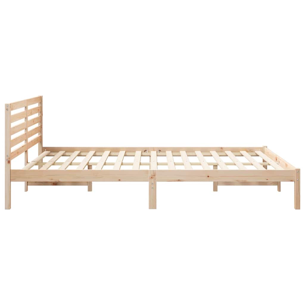 Bedframe met hoofdeinde Bruin 160 x 210 cm Massief grenenhout is nu te koop bij PeponiXL, paradijselijk wonen!