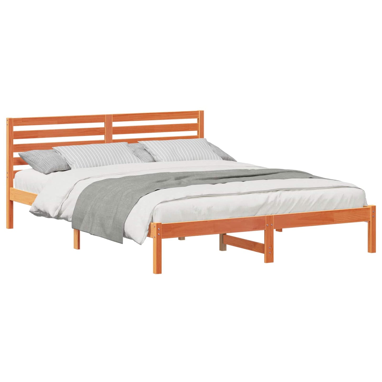 Bedframe Wasbruin 160 x 210 cm Massief grenenhout is nu te koop bij PeponiXL, paradijselijk wonen!