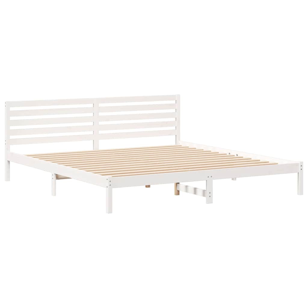 Bedframe met hoofdeinde Wit 180 x 210 cm Massief grenenhout is nu te koop bij PeponiXL, paradijselijk wonen!