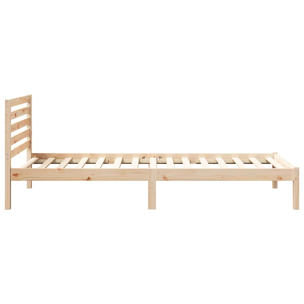 Bedframe met hoofdeinde Bruin 90 x 220 cm Massief grenenhout is nu te koop bij PeponiXL, paradijselijk wonen!