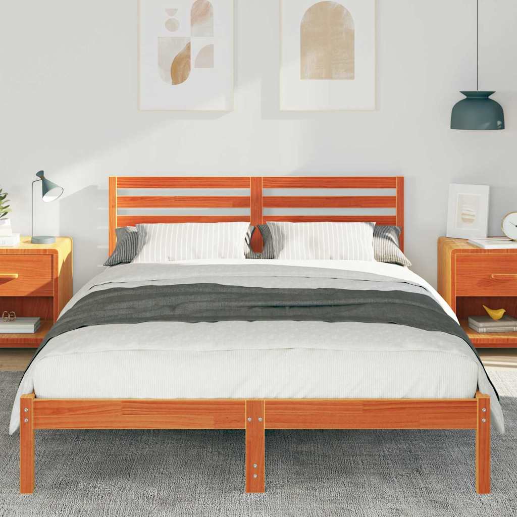 Bedframe Wasbruin 140 x 220 cm Massief grenenhout is nu te koop bij PeponiXL, paradijselijk wonen!