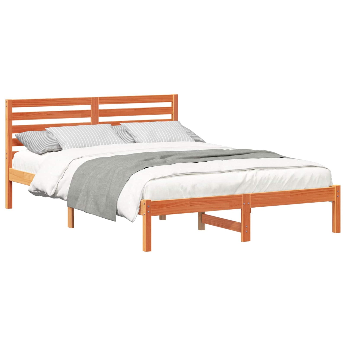 Bedframe Wasbruin 140 x 220 cm Massief grenenhout is nu te koop bij PeponiXL, paradijselijk wonen!