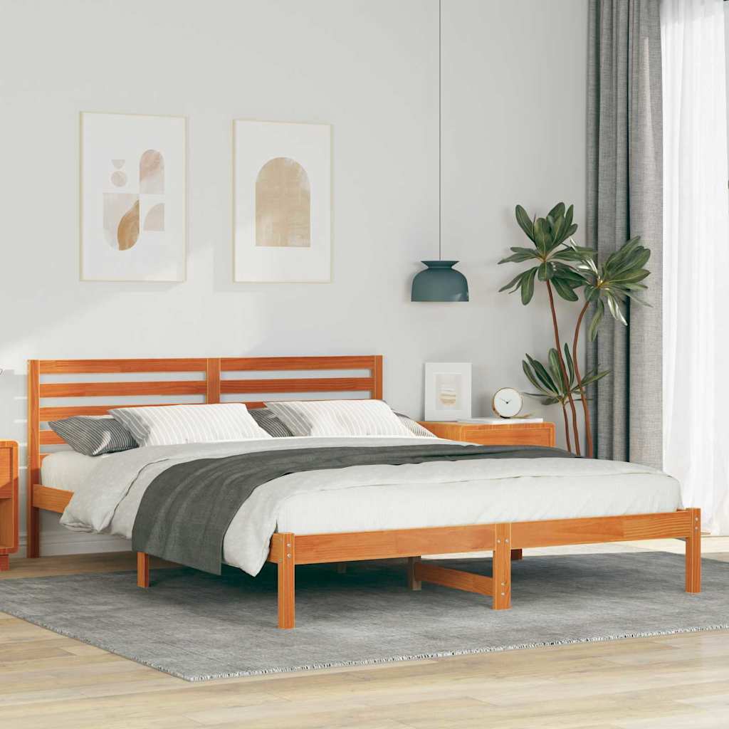 Bedframe Wasbruin 160 x 220 cm Massief grenenhout is nu te koop bij PeponiXL, paradijselijk wonen!