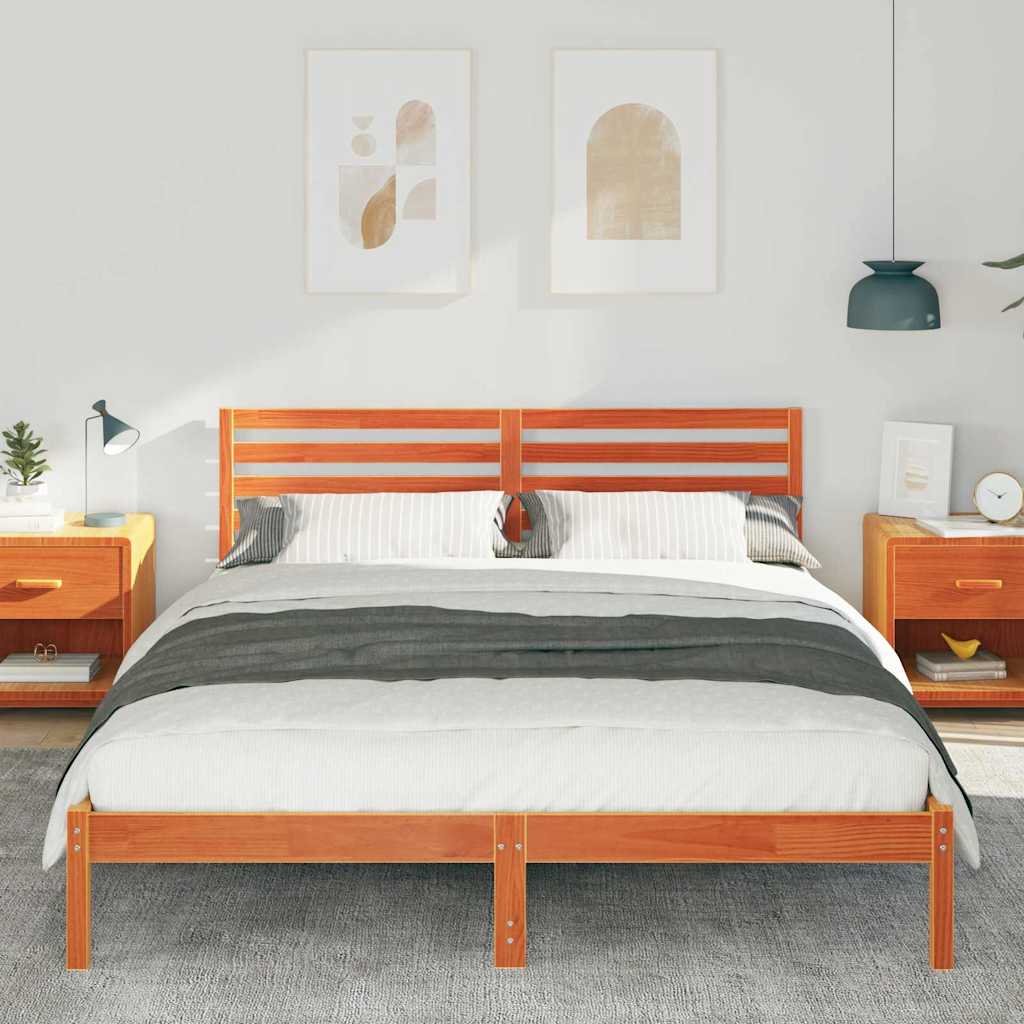 Bedframe Wasbruin 160 x 220 cm Massief grenenhout is nu te koop bij PeponiXL, paradijselijk wonen!