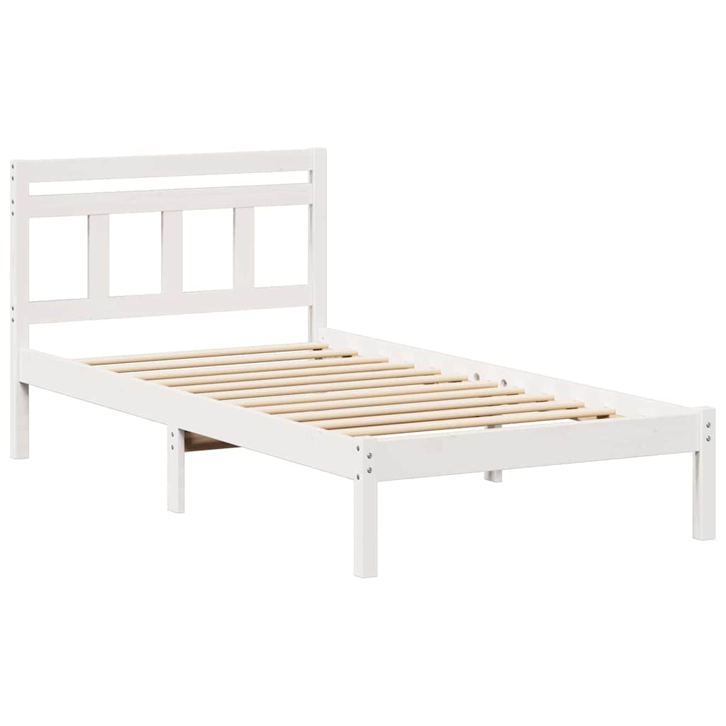 Bedframe Wit 90 x 200 cm Massief grenenhout is nu te koop bij PeponiXL, paradijselijk wonen!