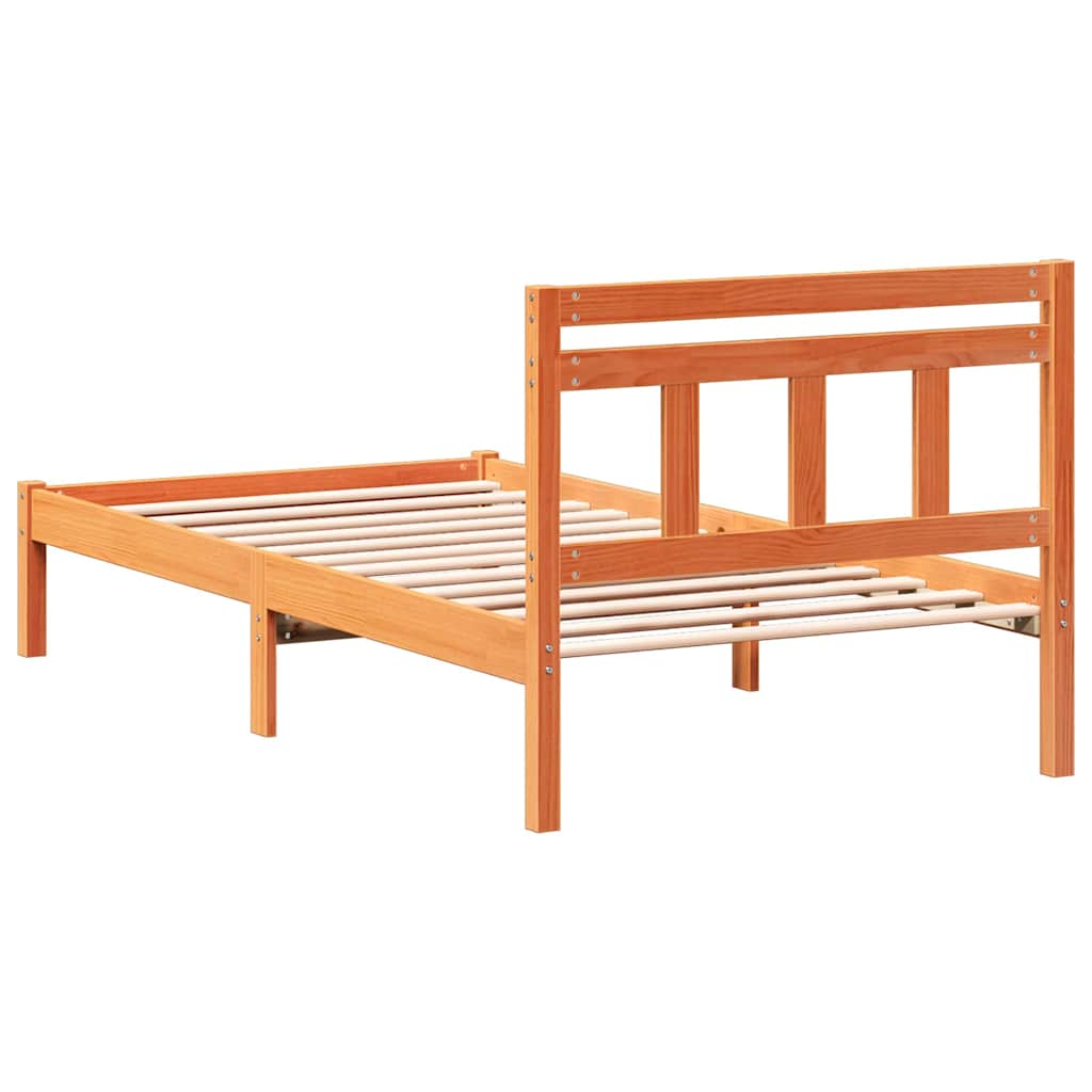 Bedframe Bruin 90 x 200 cm Massief grenenhout is nu te koop bij PeponiXL, paradijselijk wonen!