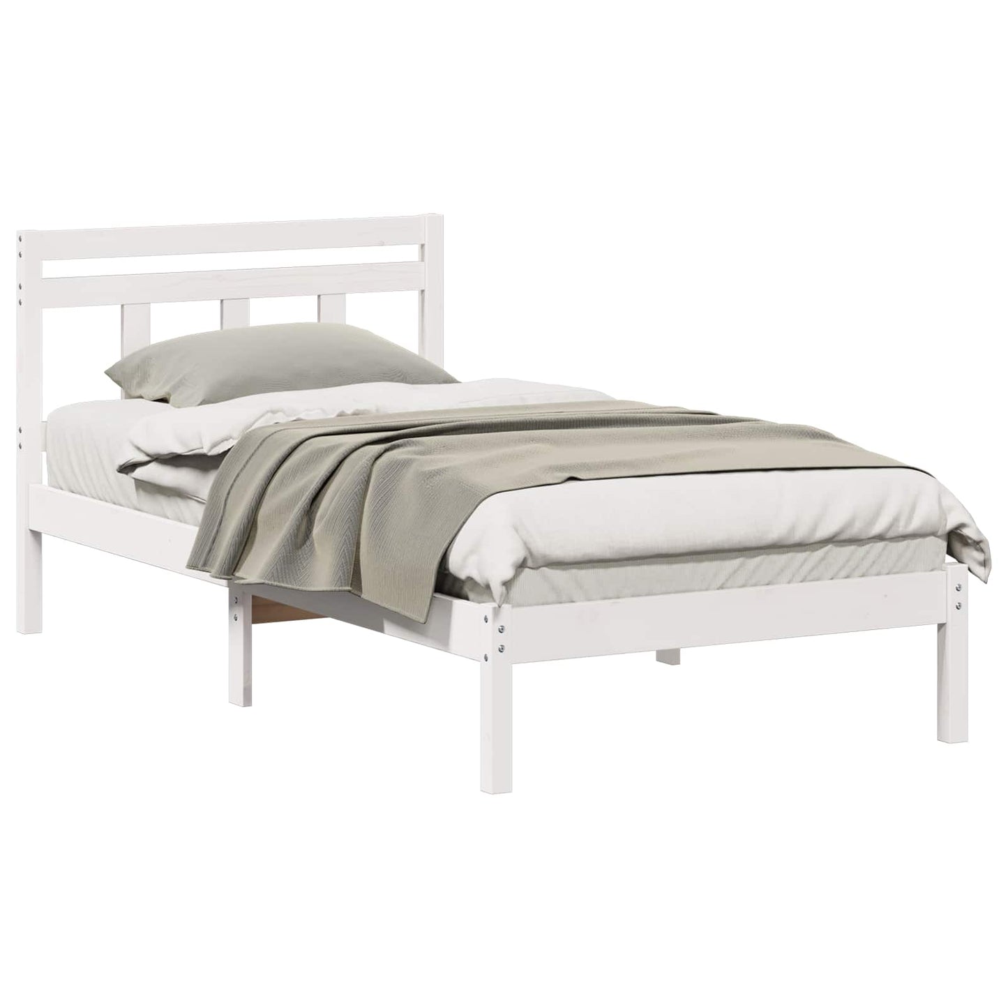 Bedframe Wit 100 x 200 cm Massief grenenhout is nu te koop bij PeponiXL, paradijselijk wonen!