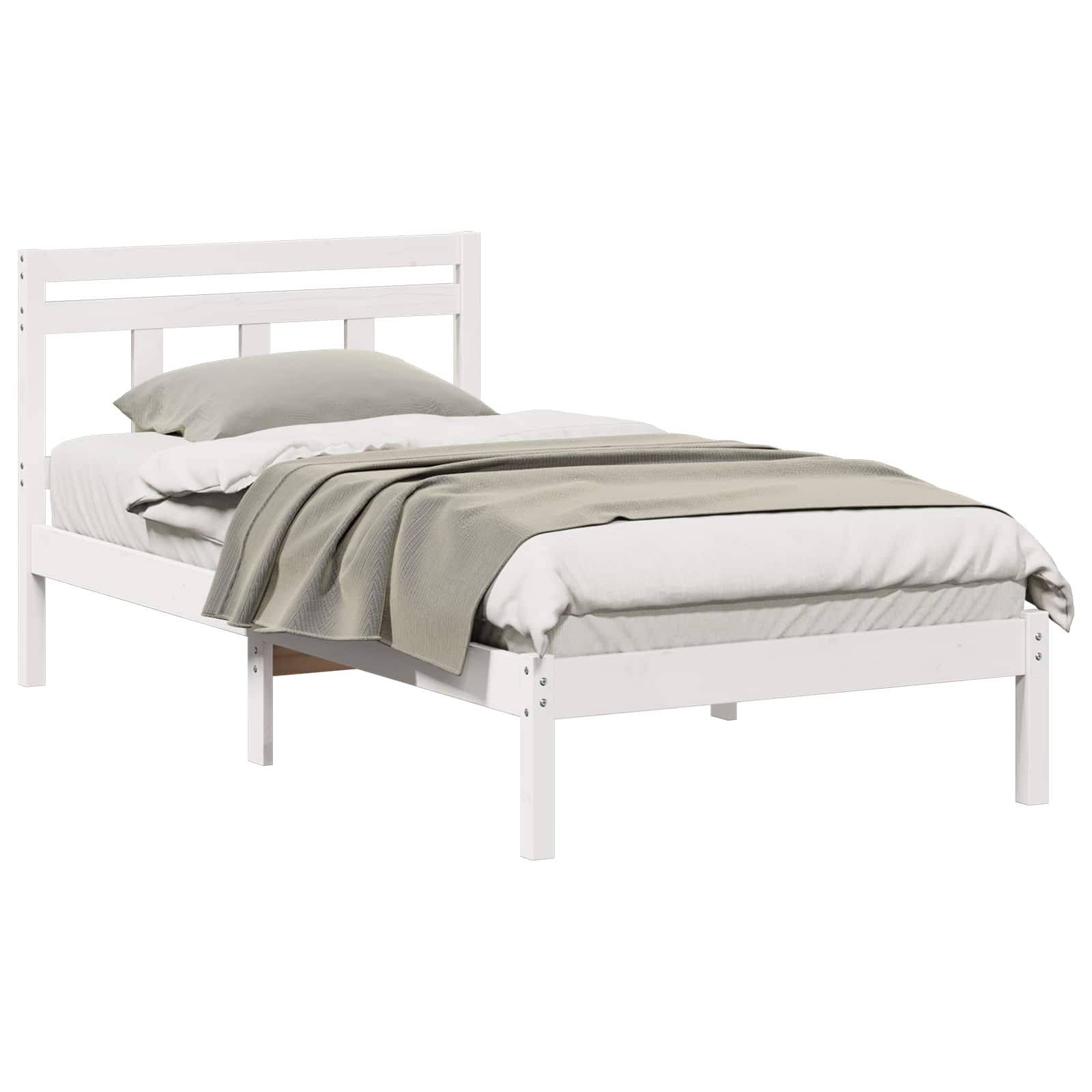 Bedframe Wit 100 x 200 cm Massief grenenhout is nu te koop bij PeponiXL, paradijselijk wonen!