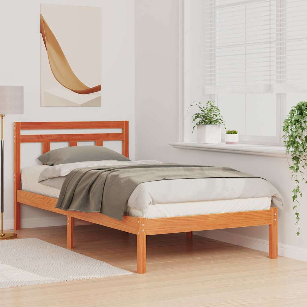 Bedframe Bruin 100 x 200 cm Massief grenenhout is nu te koop bij PeponiXL, paradijselijk wonen!