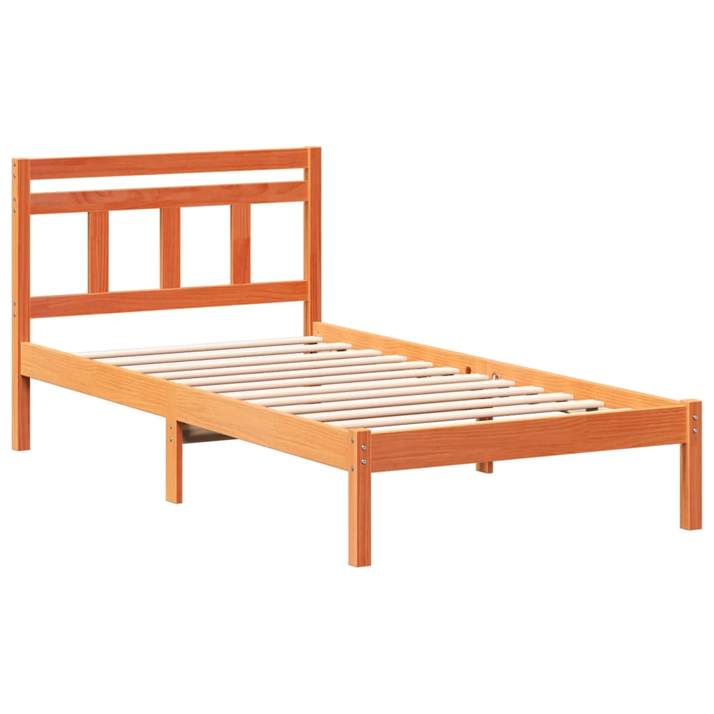 Bedframe Bruin 90 x 190 cm Massief grenenhout is nu te koop bij PeponiXL, paradijselijk wonen!