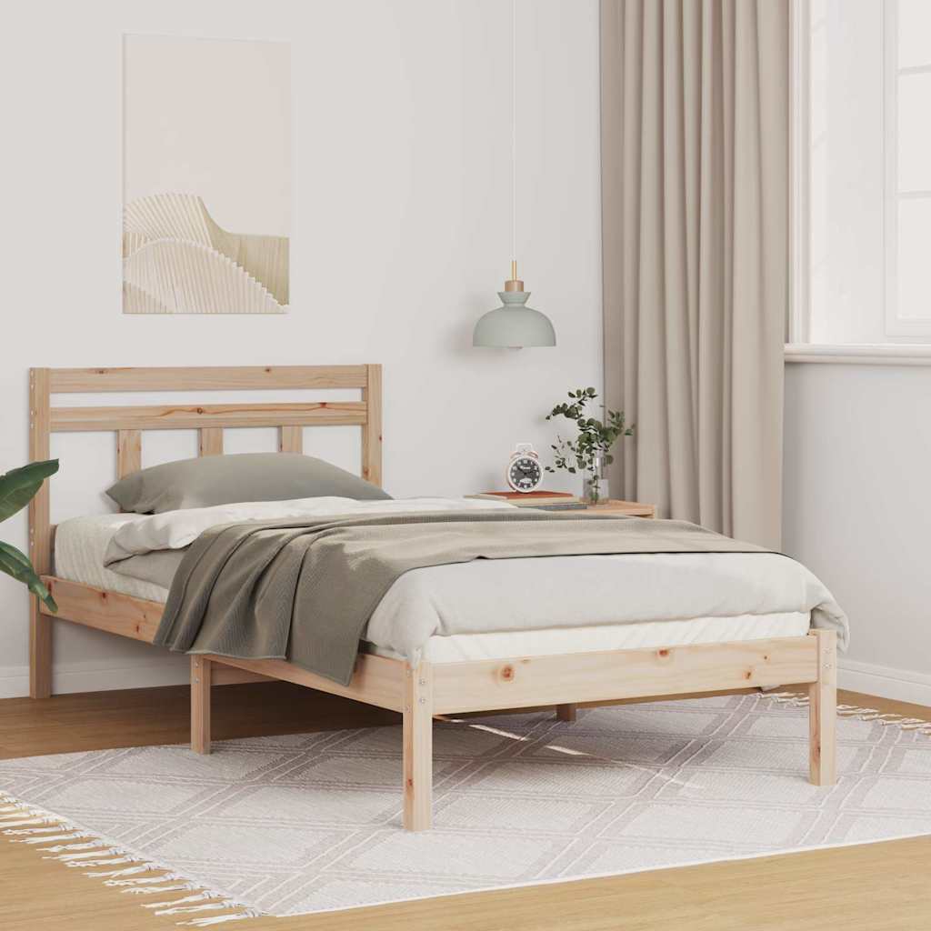 Bedframe Bruin 75 x 190 cm Massief grenenhout is nu te koop bij PeponiXL, paradijselijk wonen!