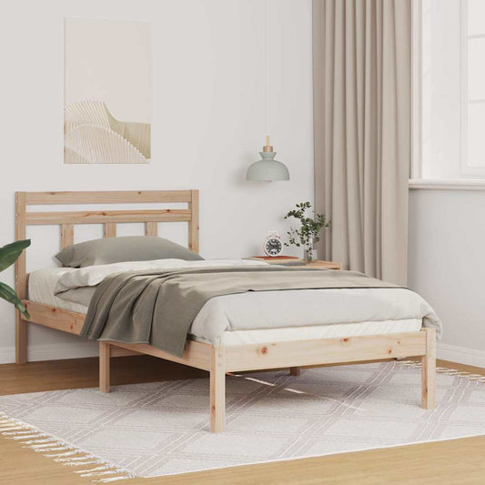 Bedframe Bruin 75 x 190 cm Massief grenenhout is nu te koop bij PeponiXL, paradijselijk wonen!