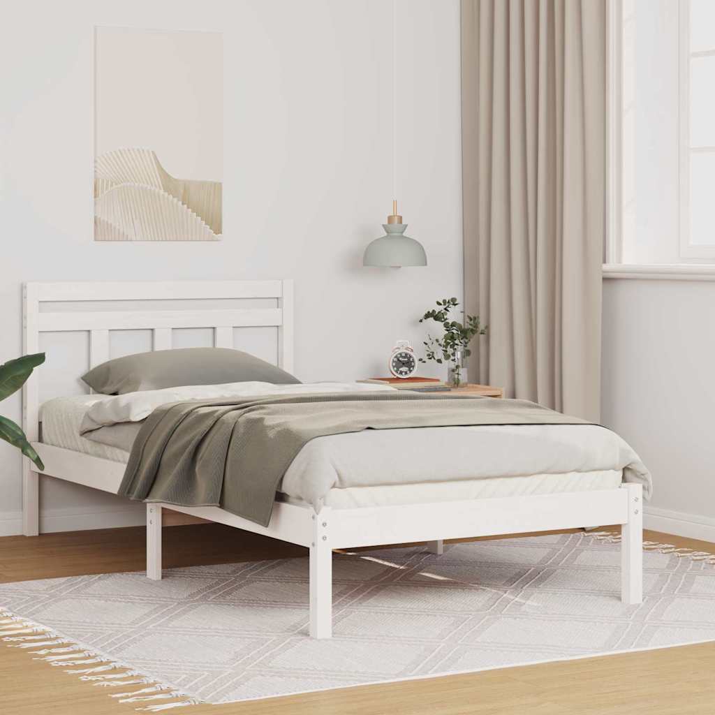Bedframe Wit 75 x 190 cm Massief grenenhout is nu te koop bij PeponiXL, paradijselijk wonen!