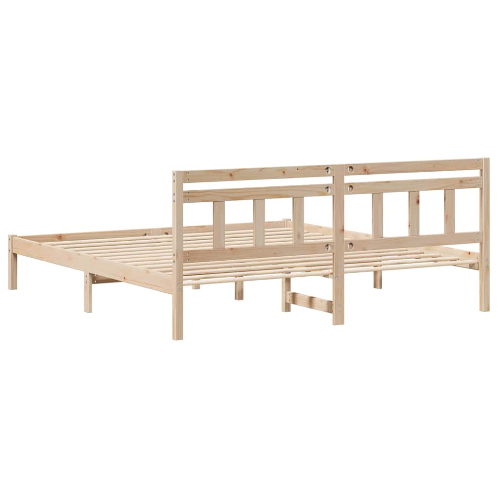 Bedframe Bruin 200 x 200 cm Massief grenenhout is nu te koop bij PeponiXL, paradijselijk wonen!