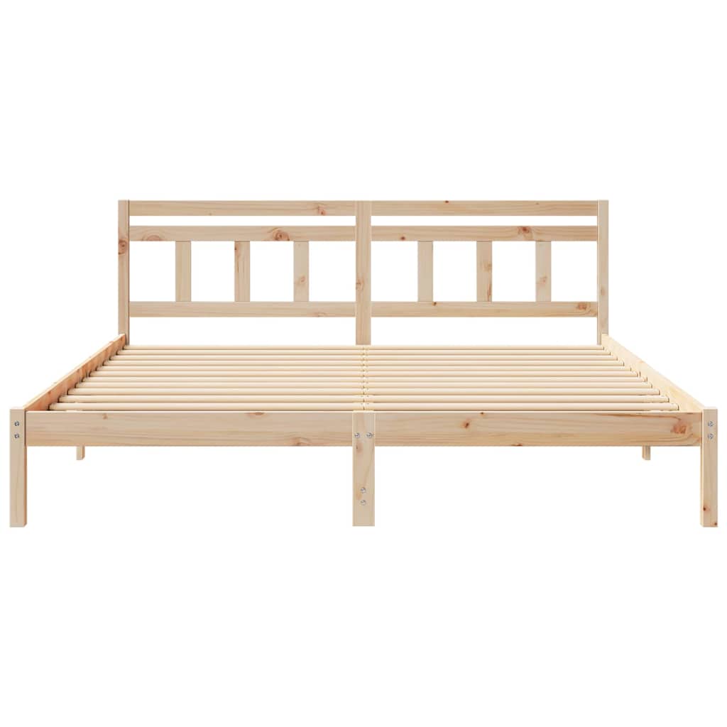 Bedframe Bruin 200 x 200 cm Massief grenenhout is nu te koop bij PeponiXL, paradijselijk wonen!