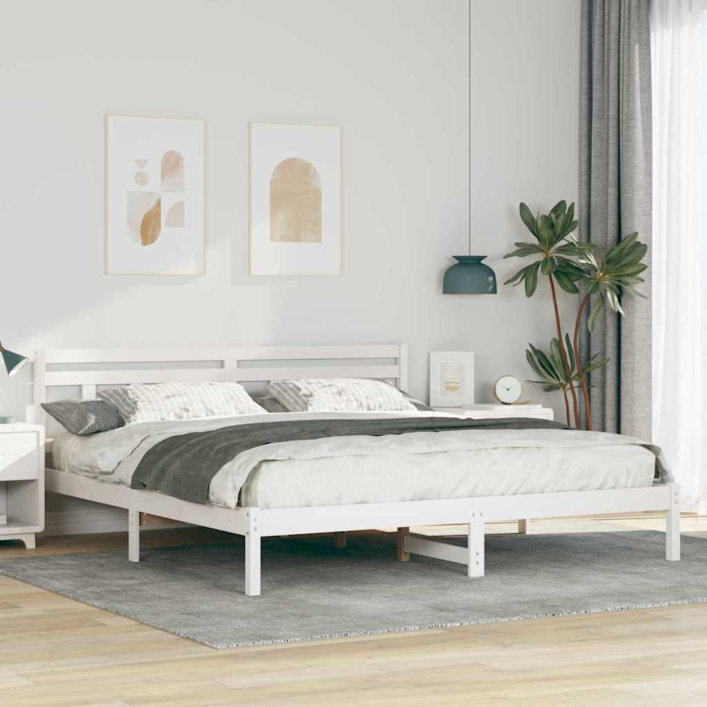 Bedframe Wit 200 x 200 cm Massief grenenhout is nu te koop bij PeponiXL, paradijselijk wonen!