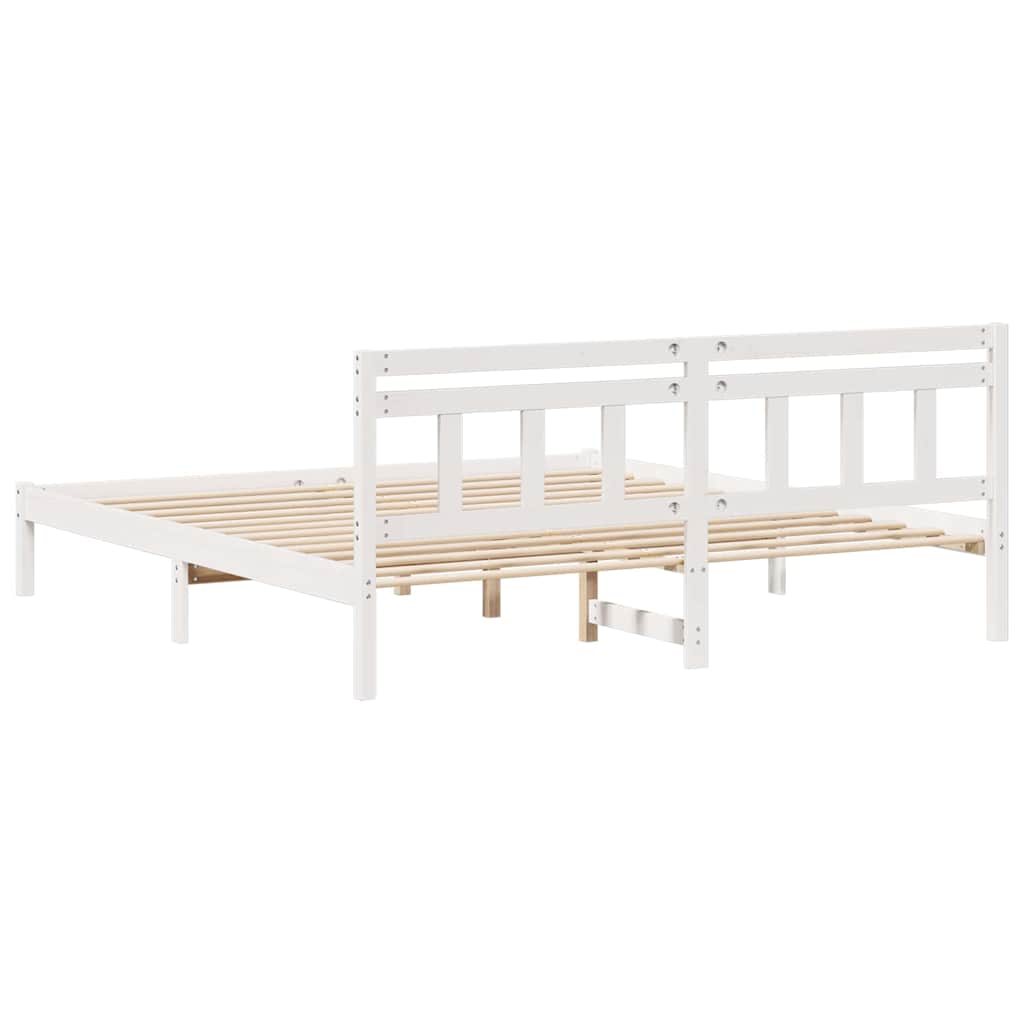 Bedframe Wit 200 x 200 cm Massief grenenhout is nu te koop bij PeponiXL, paradijselijk wonen!