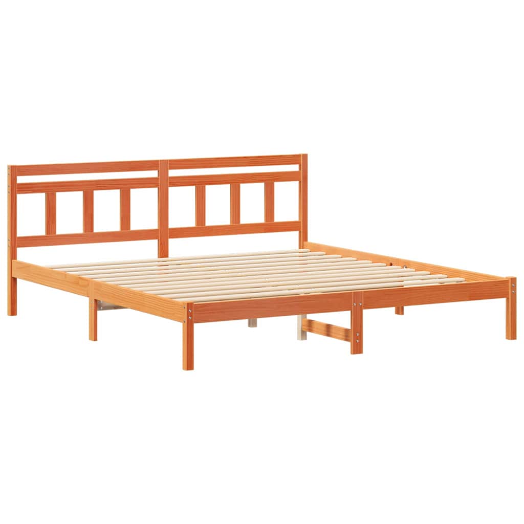 Bedframe Bruin 200 x 200 cm Massief grenenhout is nu te koop bij PeponiXL, paradijselijk wonen!