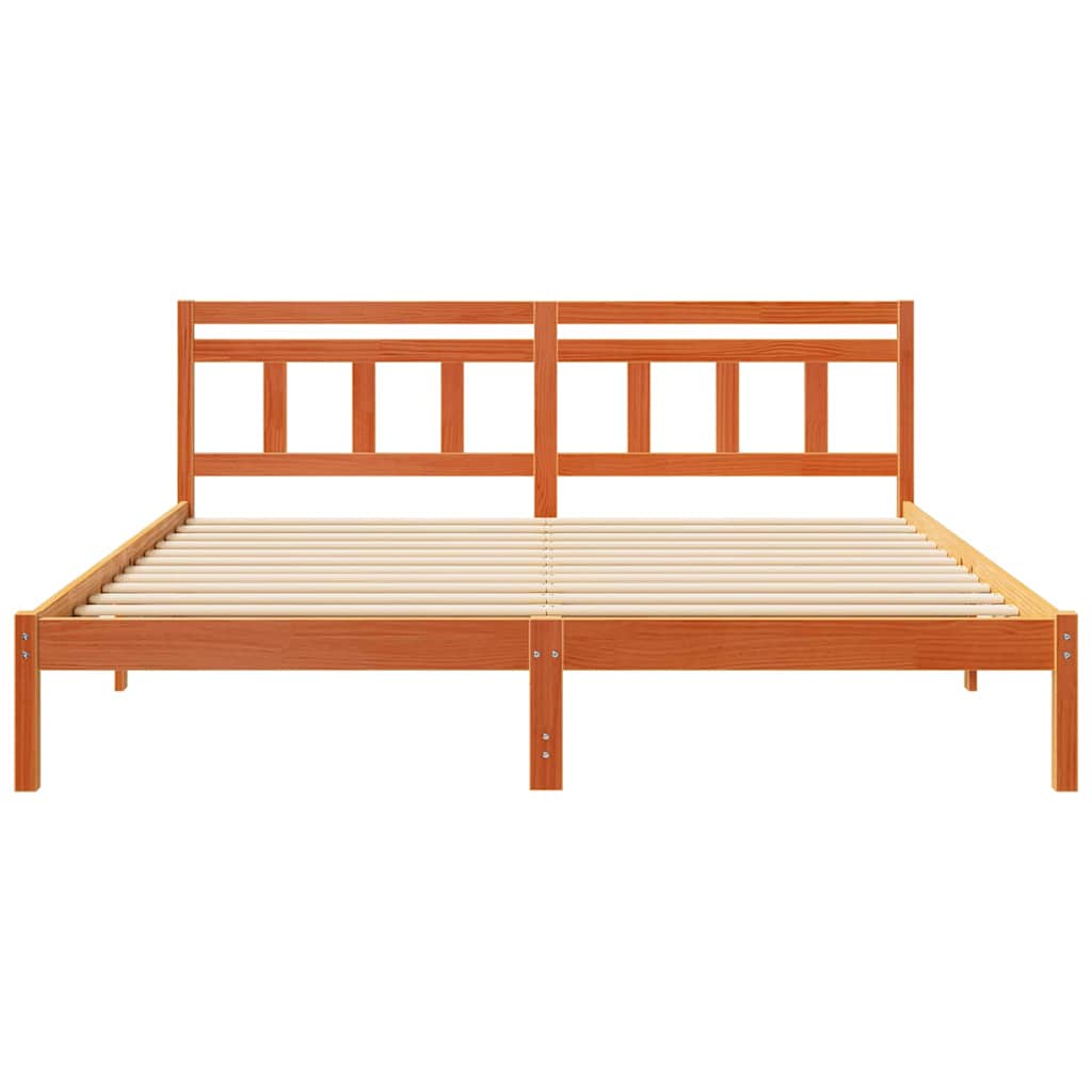 Bedframe Bruin 200 x 200 cm Massief grenenhout is nu te koop bij PeponiXL, paradijselijk wonen!
