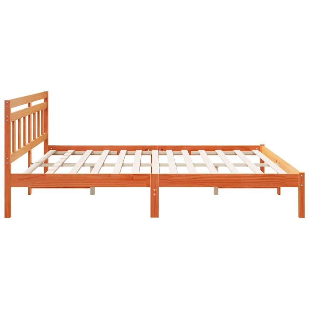 Bedframe Bruin 200 x 200 cm Massief grenenhout is nu te koop bij PeponiXL, paradijselijk wonen!