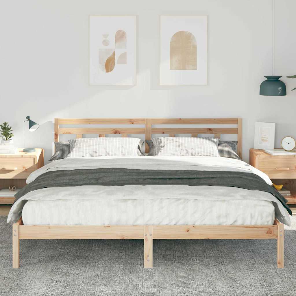 Bedframe Bruin 180 x 200 cm Massief grenenhout is nu te koop bij PeponiXL, paradijselijk wonen!