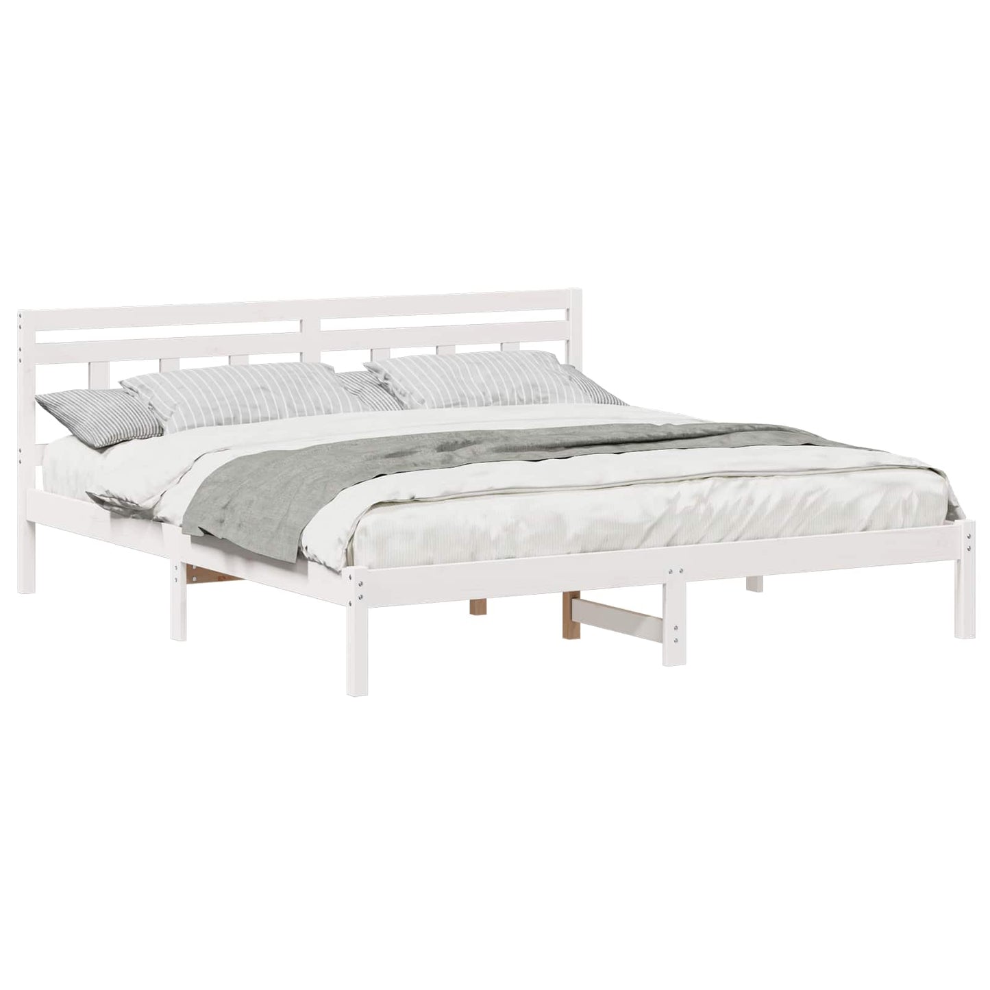 Bedframe met hoofdeinde Wit Massief grenenhout is nu te koop bij PeponiXL, paradijselijk wonen!
