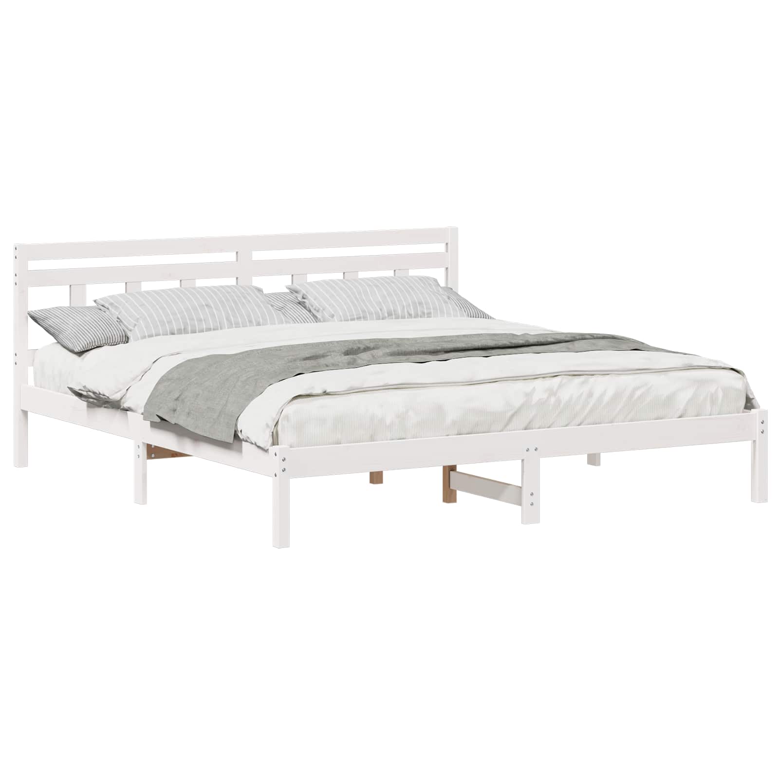 Bedframe met hoofdeinde Wit Massief grenenhout is nu te koop bij PeponiXL, paradijselijk wonen!