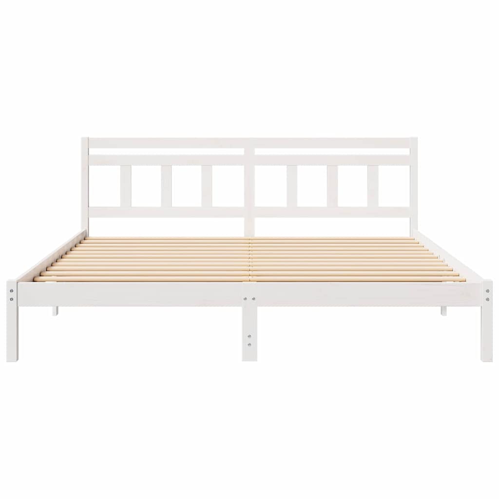 Bedframe met hoofdeinde Wit Massief grenenhout is nu te koop bij PeponiXL, paradijselijk wonen!