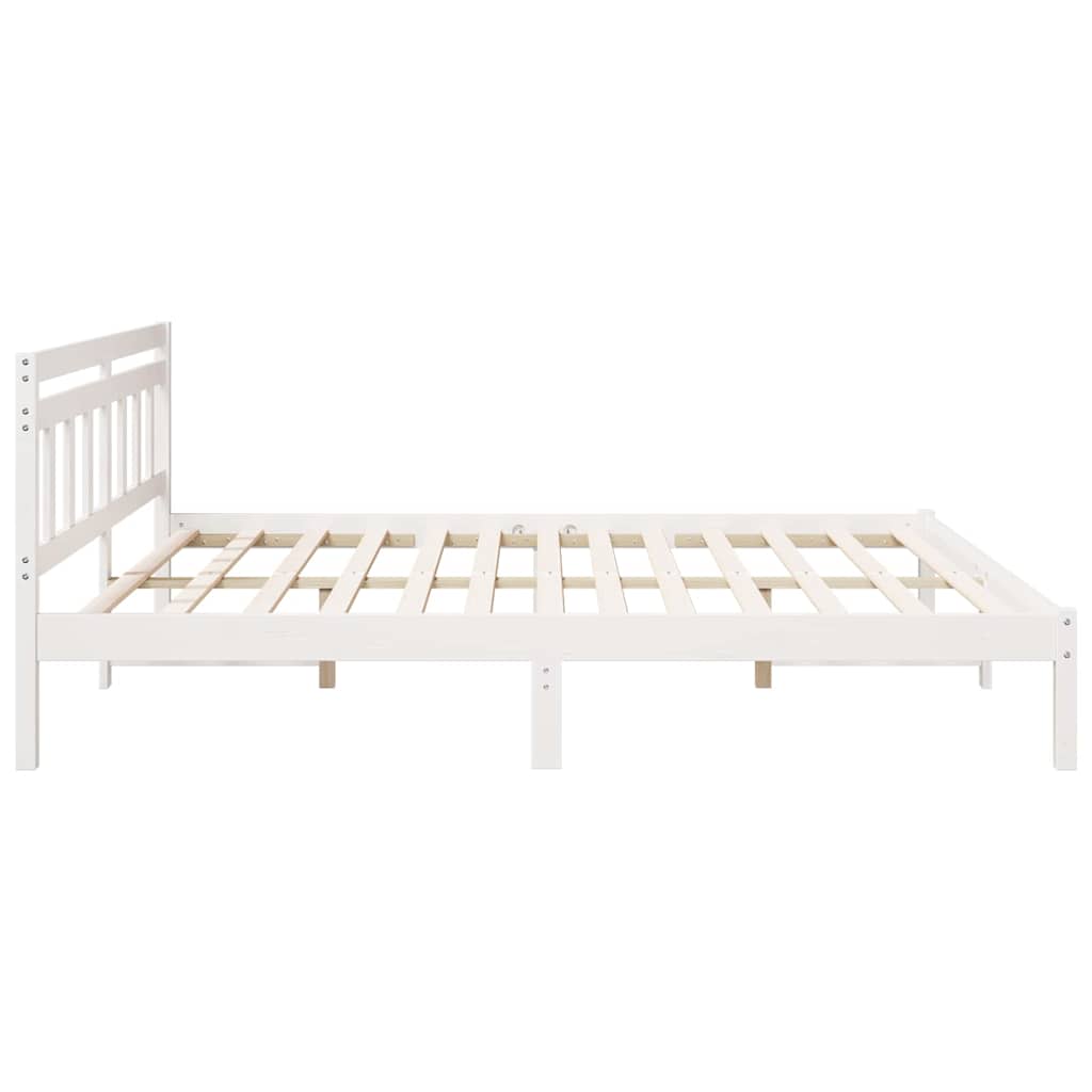 Bedframe met hoofdeinde Wit Massief grenenhout is nu te koop bij PeponiXL, paradijselijk wonen!