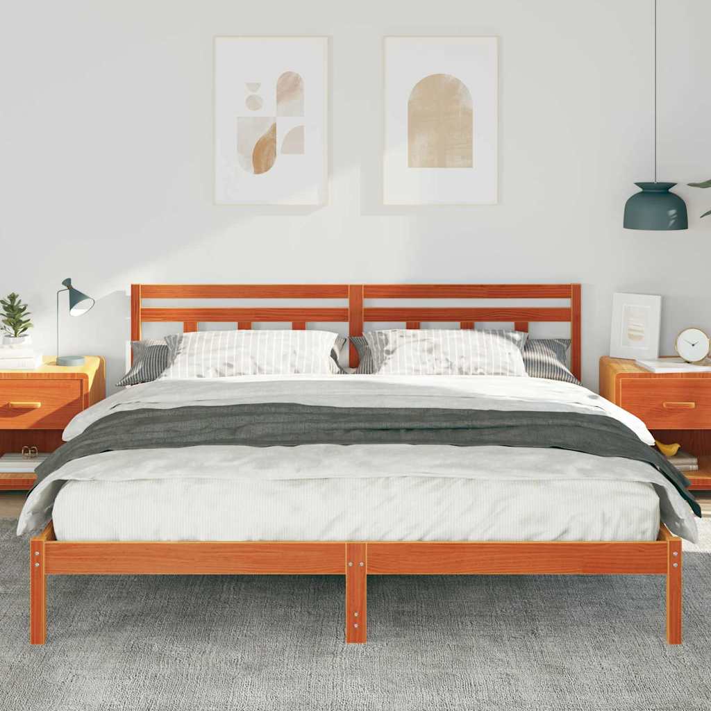 Bedframe met hoofdeinde Bruin Grenenhout is nu te koop bij PeponiXL, paradijselijk wonen!
