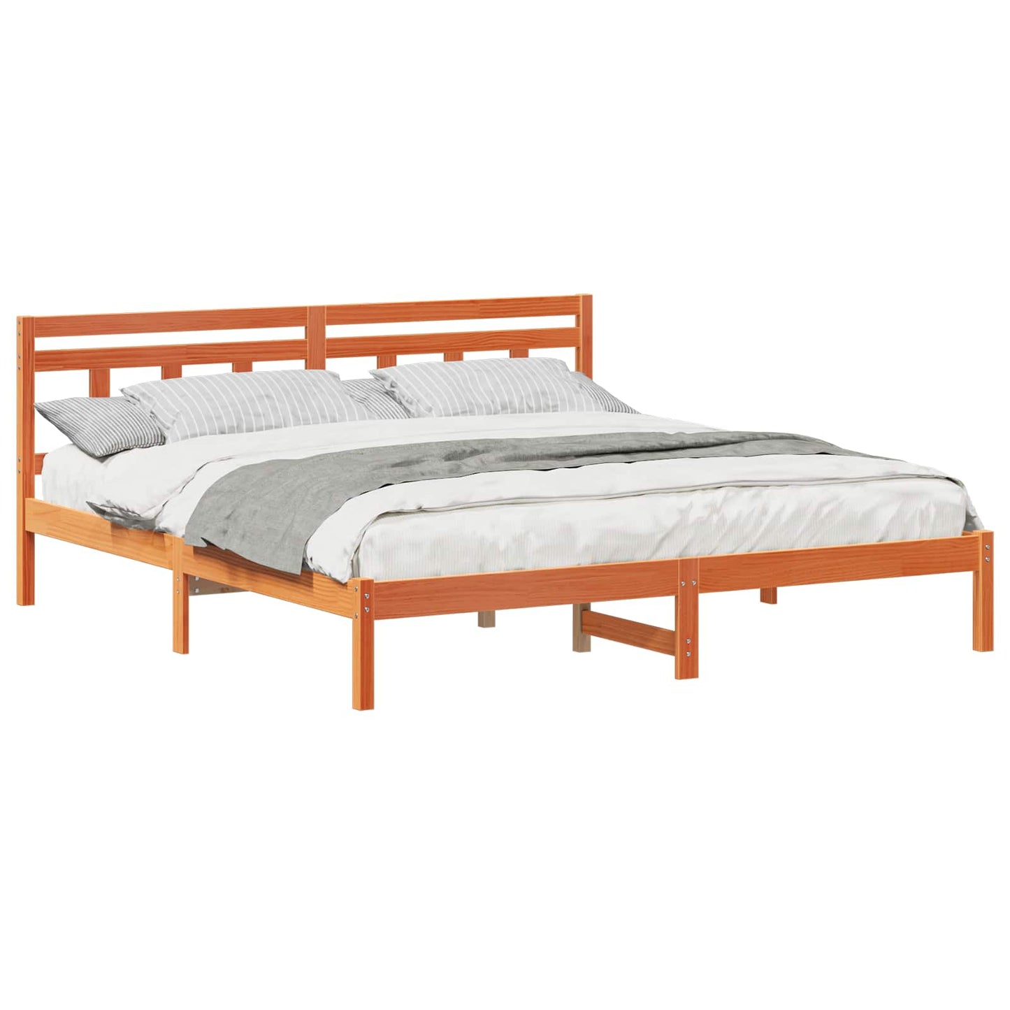 Bedframe met hoofdeinde Bruin Grenenhout is nu te koop bij PeponiXL, paradijselijk wonen!