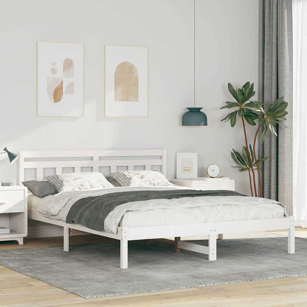 Bedframe Wit 160 x 200 cm Massief grenenhout is nu te koop bij PeponiXL, paradijselijk wonen!
