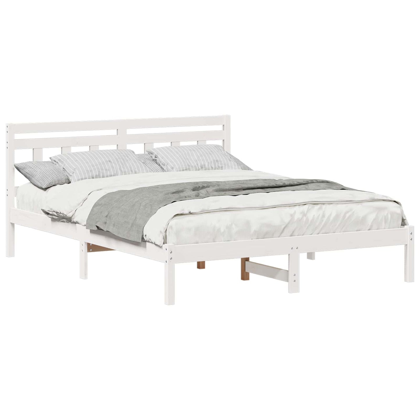 Bedframe Wit 160 x 200 cm Massief grenenhout is nu te koop bij PeponiXL, paradijselijk wonen!