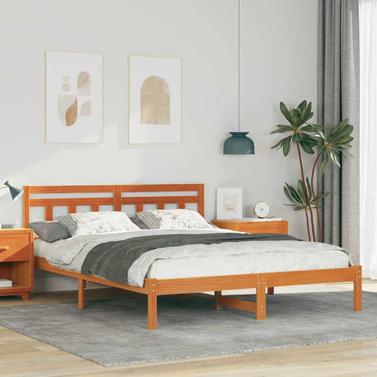 Bedframe Bruin 160 x 200 cm Massief grenenhout is nu te koop bij PeponiXL, paradijselijk wonen!